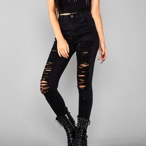Widow Ripped Black Skinny Jeans